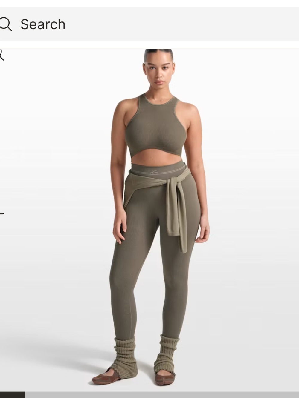 SKIMS SEAMLESS
DIP BACK LEGGING 26 INCH- Dusty oakmoss/dune/ L